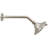 5" Round Thin 5-Function Adjustable Spray Shower Head with 10" Wall Mount Arm-98294315