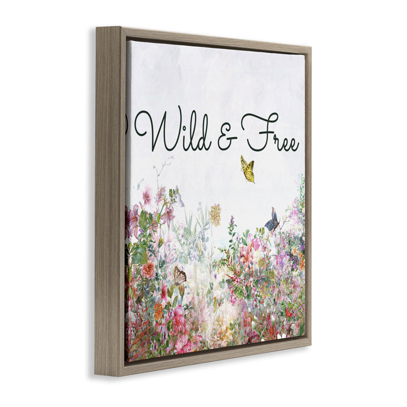 «Wild & Free Butterflies» par Karen Smith, Cadre flottant orme Montalcino, H 18 po x l 18 po