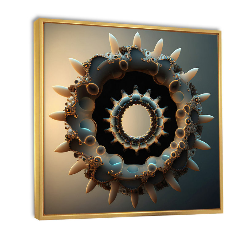 3D Fractal UniverseI sur impression sur toile, H 30 po x l 30 po x P 1 po, Cadre flottant doré