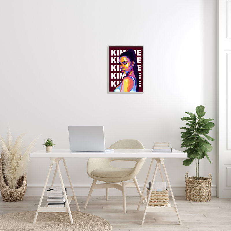 «Kimmie K Modern Portrait Abstract» par Birch & Ink - impression, H 20 po x l 16 po x P 1,5 po, Estampe numérique Farmhouse