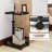 Adjustable Height C Table With 360° Swivel Wheels, Slide Under Sofa Side Table, Sturdy C-Shaped End Table For Living Room, Bedroom, And Small Spaces