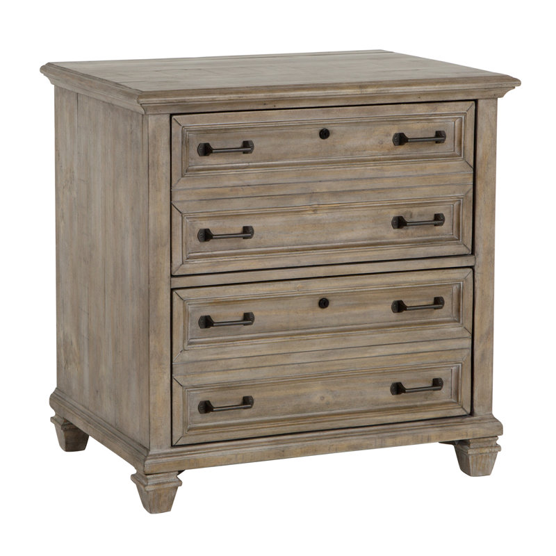 Dube 31'' Wide 2 -Drawer Solid Wood File Cabinet, Dove Tail Gray
