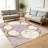 Terracotta Orange Vertical Floral Stripe carpet-easy to clean, machine-washable, soft and comfortable; suitable for door mats, kitchens, living rooms, bedrooms, corridors, and laundry areas. Easy to clean, durable carpet for home decoration.-129515421