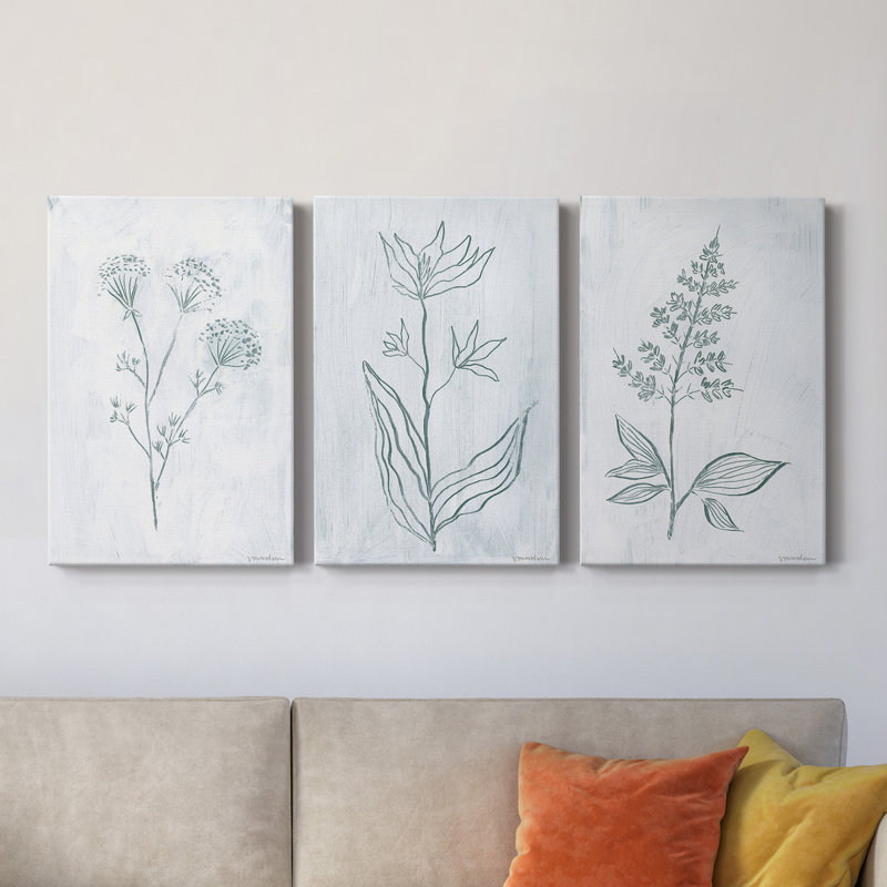 Toile tendue avec châssis Milkweeds II - prêt à accrocher, H 27 po x l 48 po x P 1 po