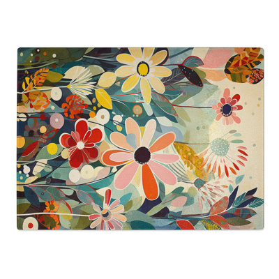 Unique Flowers Vol.1  Glass Chopping Board