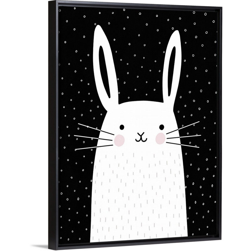 Art de lapin à motifs mixtes Shaugnessy, Cadre flottant noir, H 40 po x l 30 po x P 1,75 po