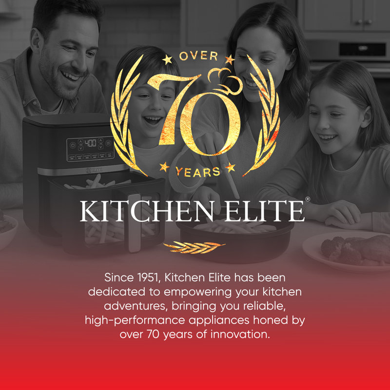 Kitchen Elite 5 Qt Digital Air Fryer, Countertop Nonstick Basket Oven, Black