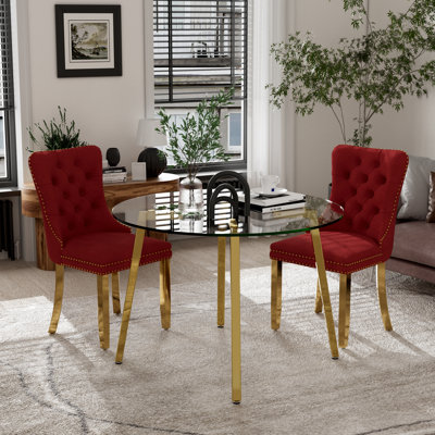 Ensemble de table de salle à manger ronde en verre