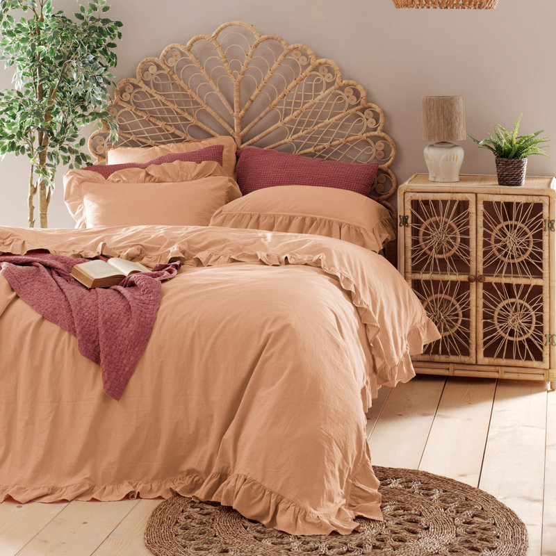 Landwehr 100% Cotton Duvet Cover Set, King Duvet Cover + 2 King Pilowcases, Toast