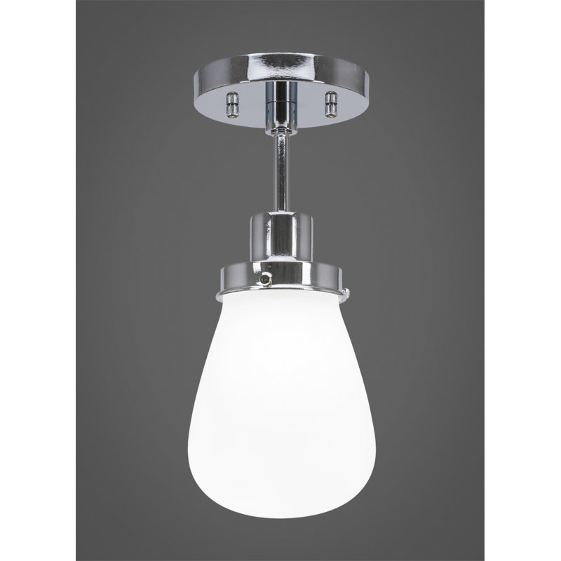 Elwell 1 Light Semi-Flush Shown With 5"Glass, Chrome, Clear