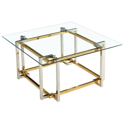 Table basse Paul en argent et or