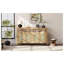 Buffet en rotin naturel Trexm avec tablettes réglables et portes à pousser, armoire de rangement moderne Boho-752713584