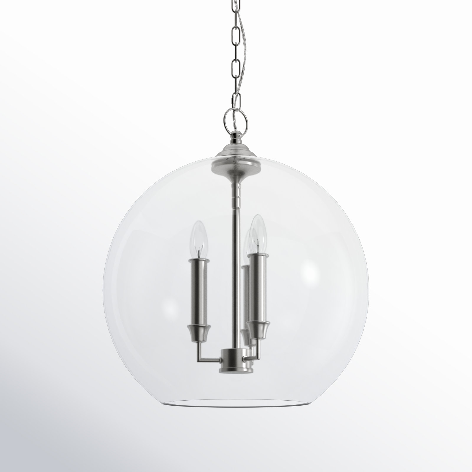 Vermilion Dimmable 3-Light Pendant, Satin Nickel