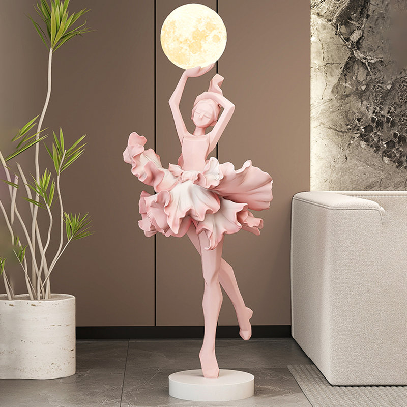 Italian Abstract Sculpture Floor Lamp, Pink