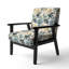 Fauteuil d'appoint rembourré Sandy Beige et bleu Hydrangea Tranquility