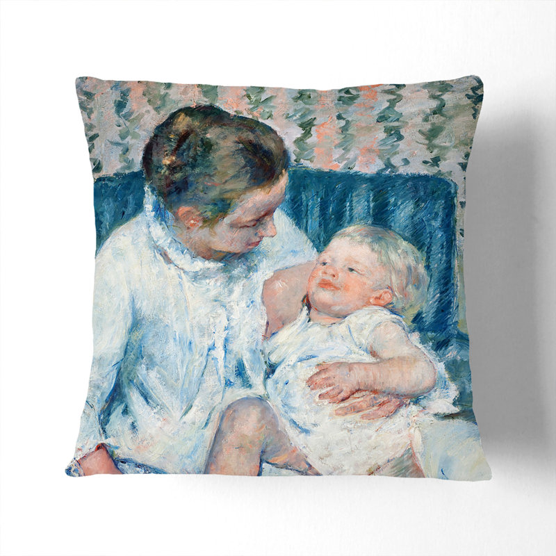 Mother And Child Vol.2 Square Throw Cushion, Black, 40cm H x 40cm W x 15cm D