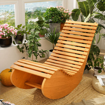Chaise berçante en bois massif balcon Leisure Home