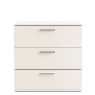Commode modulaire à trois tiroirs en blanc