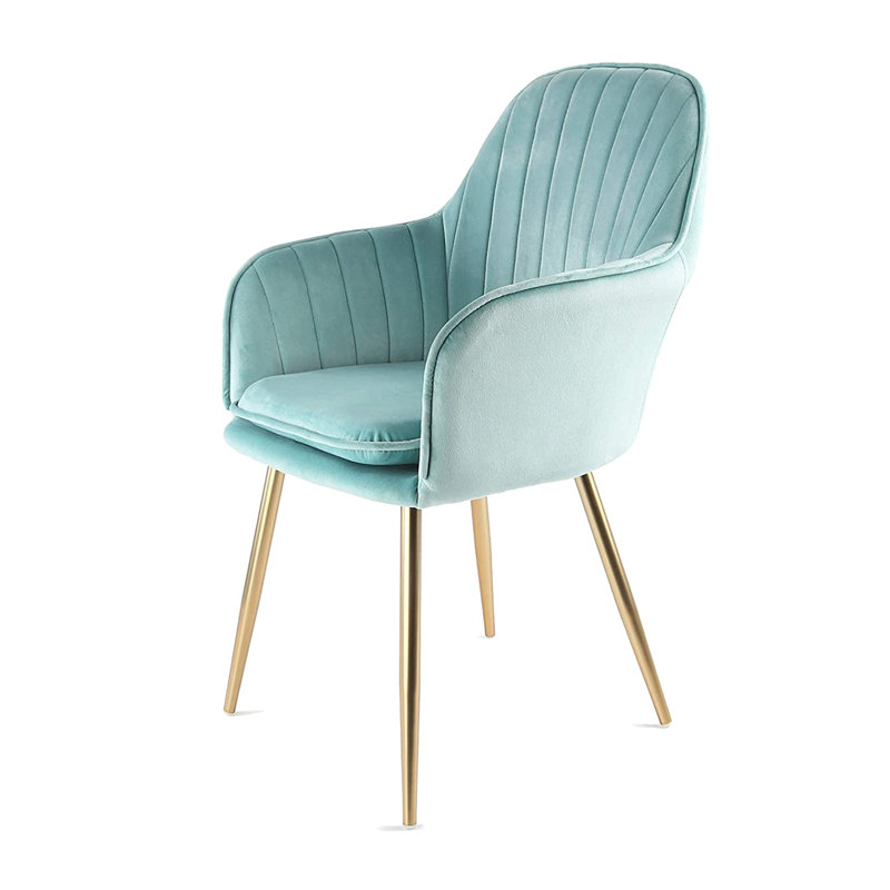 Ariella Velvet Armchair, Gold, Light Green