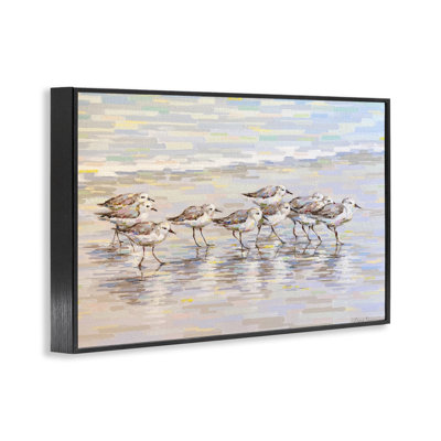 «Follow Me Sandpiper», art de la giclée encadrée, design par Linda Sperruche