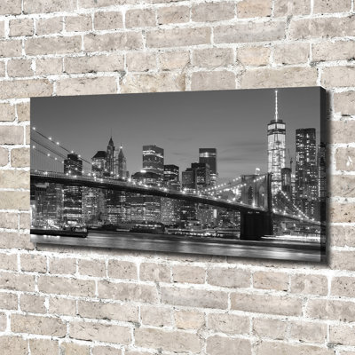 Manhattan By Night - Wrapped Canvas Print