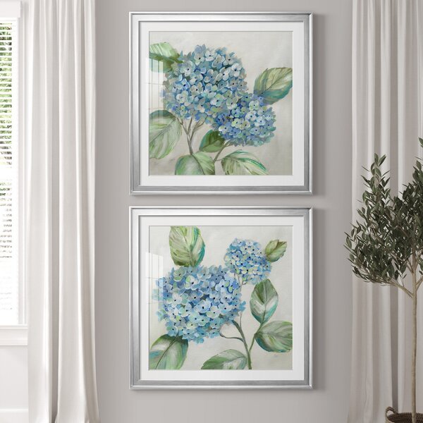 Red Barrel Studio® Hydrangea Beauty I 2 Pieces Painting & Reviews | Wayfair