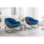 Chaise berçante surdimensionnée avec velours pour le salon - Bleu marine