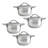 Cov''d Mini Pots, 18/10 SS, Set Of 4, 2.5"