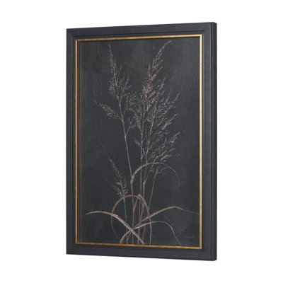 Golden Grasses II By Studio Hand Embelished Textured Framed Artwork Matted