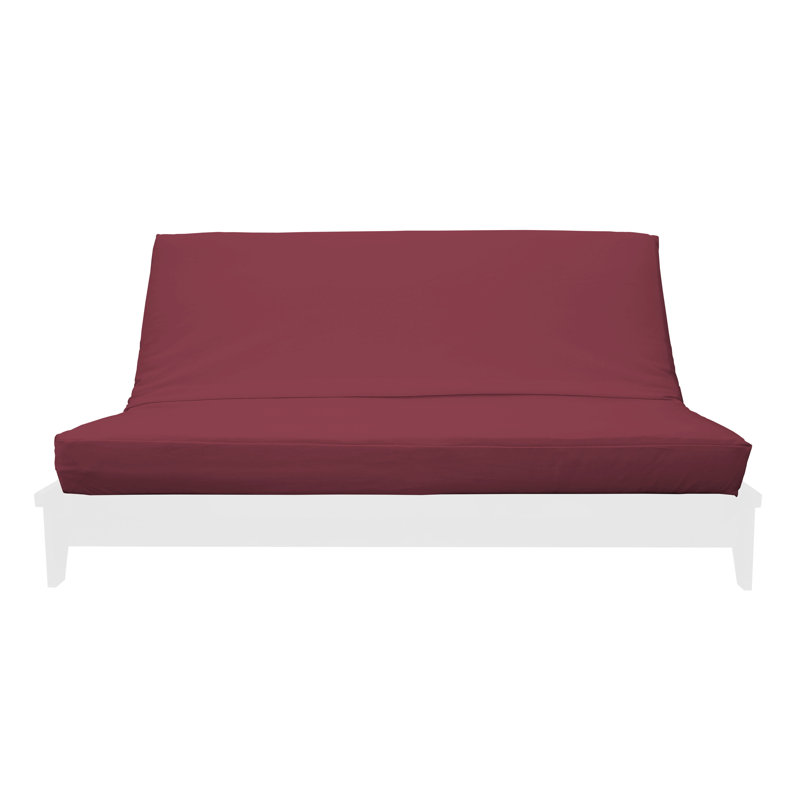 Premium Fabric Futon Cover, Queen, Burgundy Cotton Blend