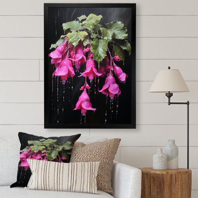 Colibri rose fuchsia II - art mural fuchsia
