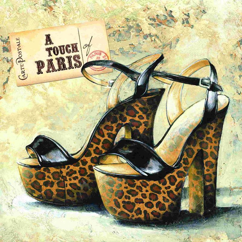 Parisian Cheetah - reproduction d'art sur toile tendue, H 12 po x l 12 po