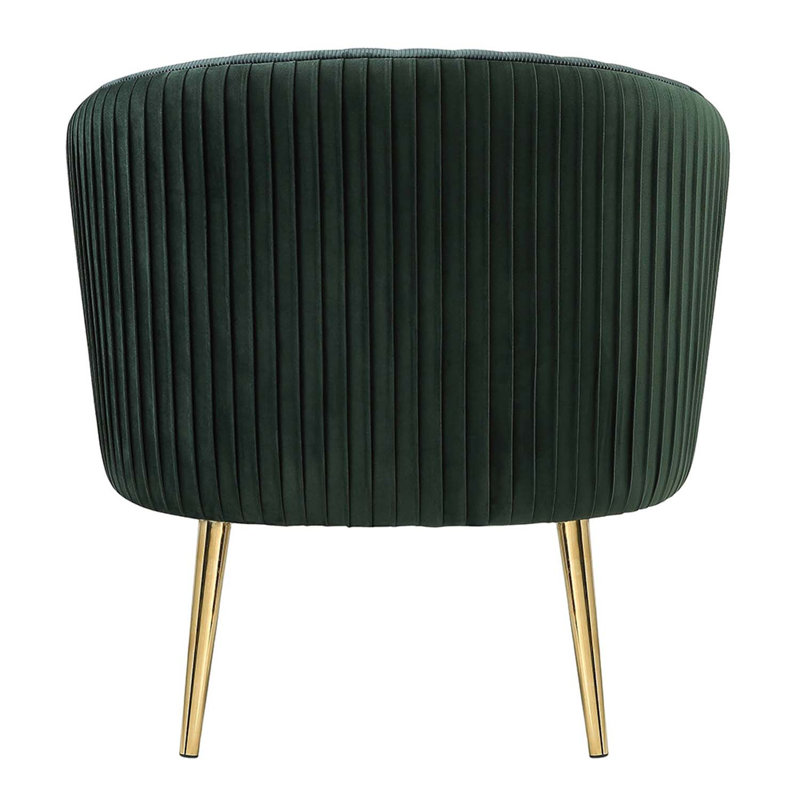 Fauteuil d'appoint Sigurd, finition velours et or
