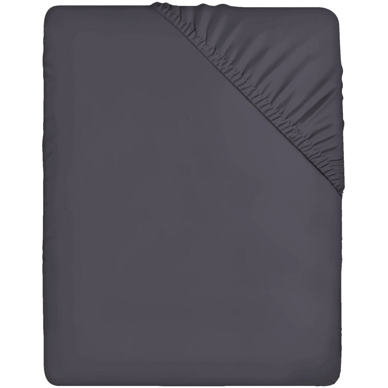 Leila Microfiber 25cm Deep Pocket Fitted Bed Sheet, Single (3'), Charcoal