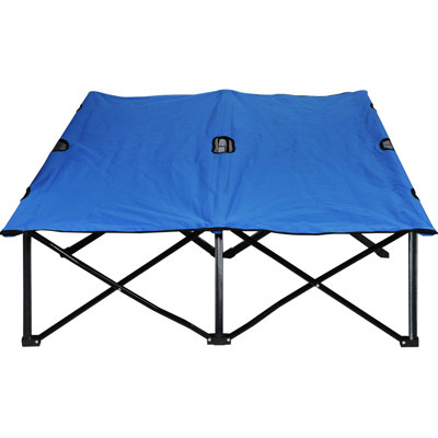 Lit de camping pour 2 personnes - Très grand lit pliant portatif 50 "avec sac de transport pour adultes, idéal pour l'extérieur, la plage, la randonnée