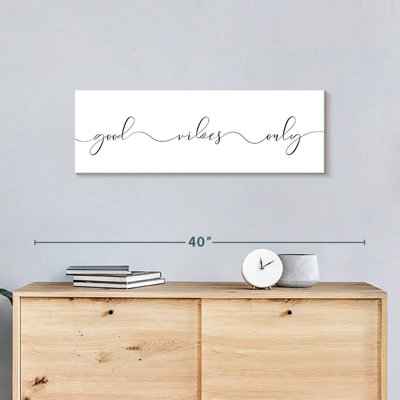 Good Vibes Only Calligraphy Canvas Print