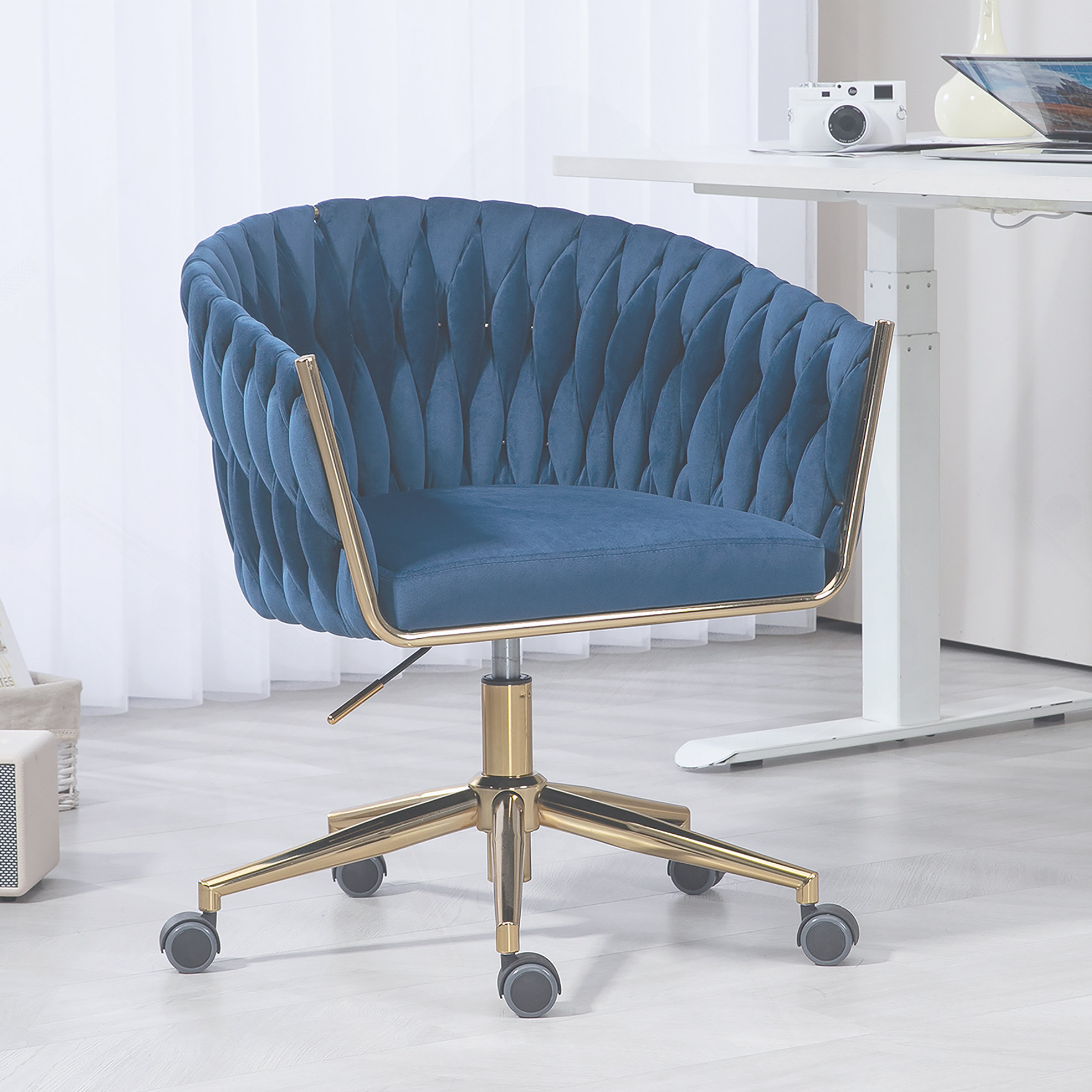 Hellove Chaise De Coiffeuse Réglable Pivotante À Roulettes