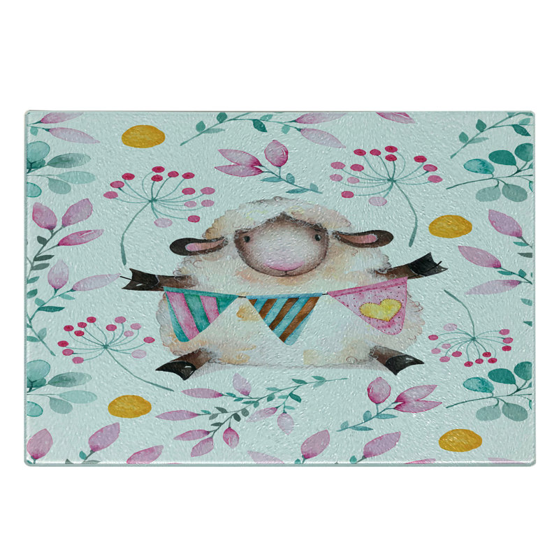 Multicolore planche à découper en verre trempé Ambesonne