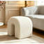 Modern Bouclé U-Shaped Arch Ottoman Cream Teddy Fabric Sculptural Stool Side Table for Living Room