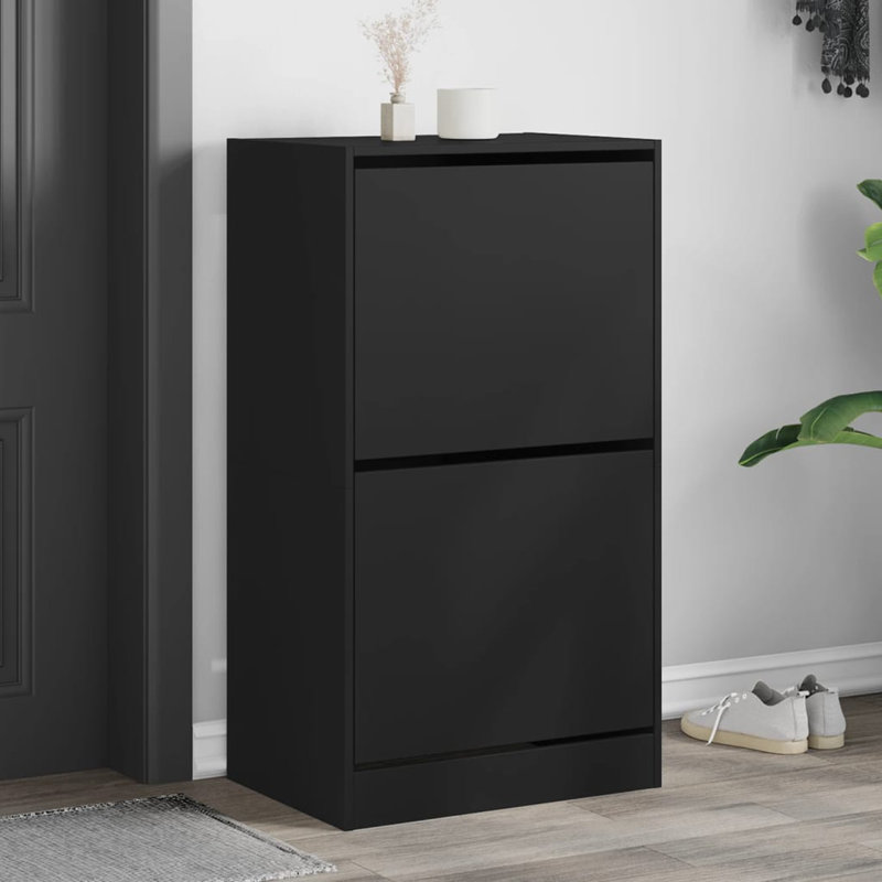 12 Pair Shoe Storage Cabinet, Black