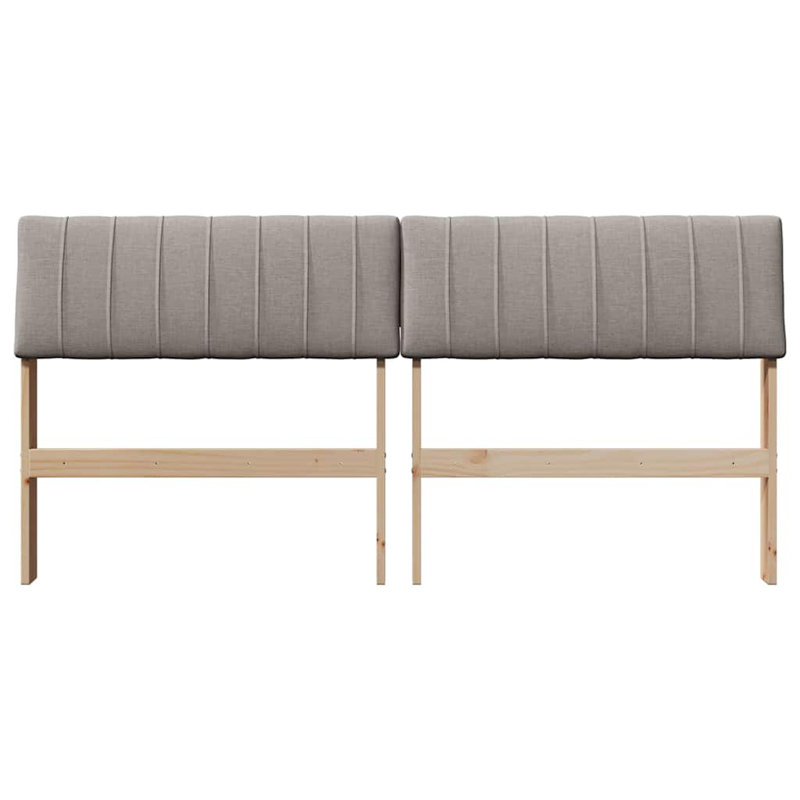 Solid Wood Headboard, Taupe, Brown, UK King - DE 150 x 200 cm