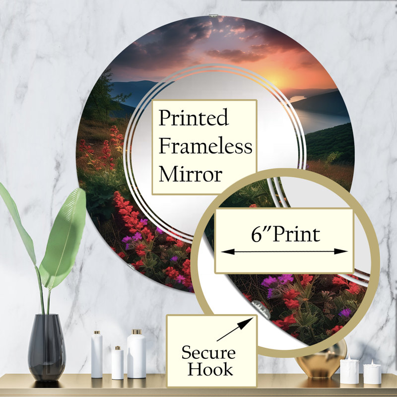 Miroir mural rond Vaill, 32 po x 32 po