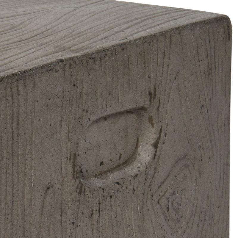 Quiles Concrete Top End Table, Dark Gray