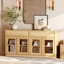 Armoire d'appoint moderne avec 6 portes en verre et tiroir, commode d'appoint multifonctionnelle avec grand rangement et tablette réglable-332504400-470345749