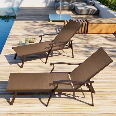 Aluminum 6-position Adjustable Outdoor Chaise Lounge Chair (Set of 2 ) by Red Barrel Studio