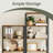 Freestanding 6-Tier Open Bookshelf with Back Panels & Side Bookends