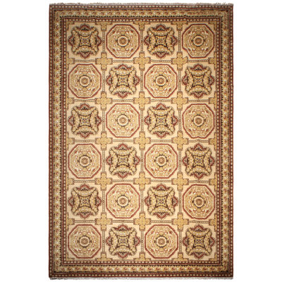 12x18 Hand knotted Beige Brown Wool Traditional Area Rug