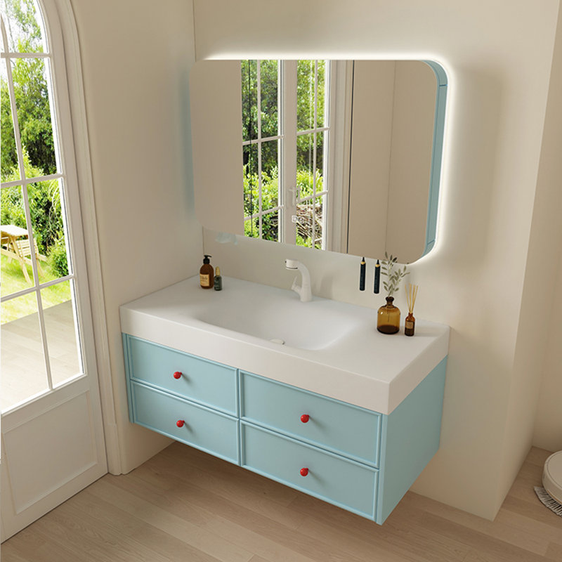 Armoire de salle de bain simple bleu