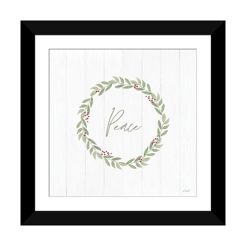 Couronne de la paix - reproduction d'art murale - papier d'art encadré, H 24 po x l 24 po, Noir