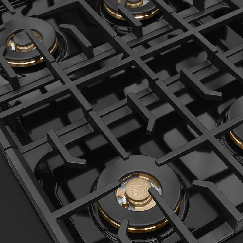 ZLINE 30 in. Paramount Gas Rangetop with 4 Burner DuoPro Cooktop in Black Stainless Steel, Champagne Bronze